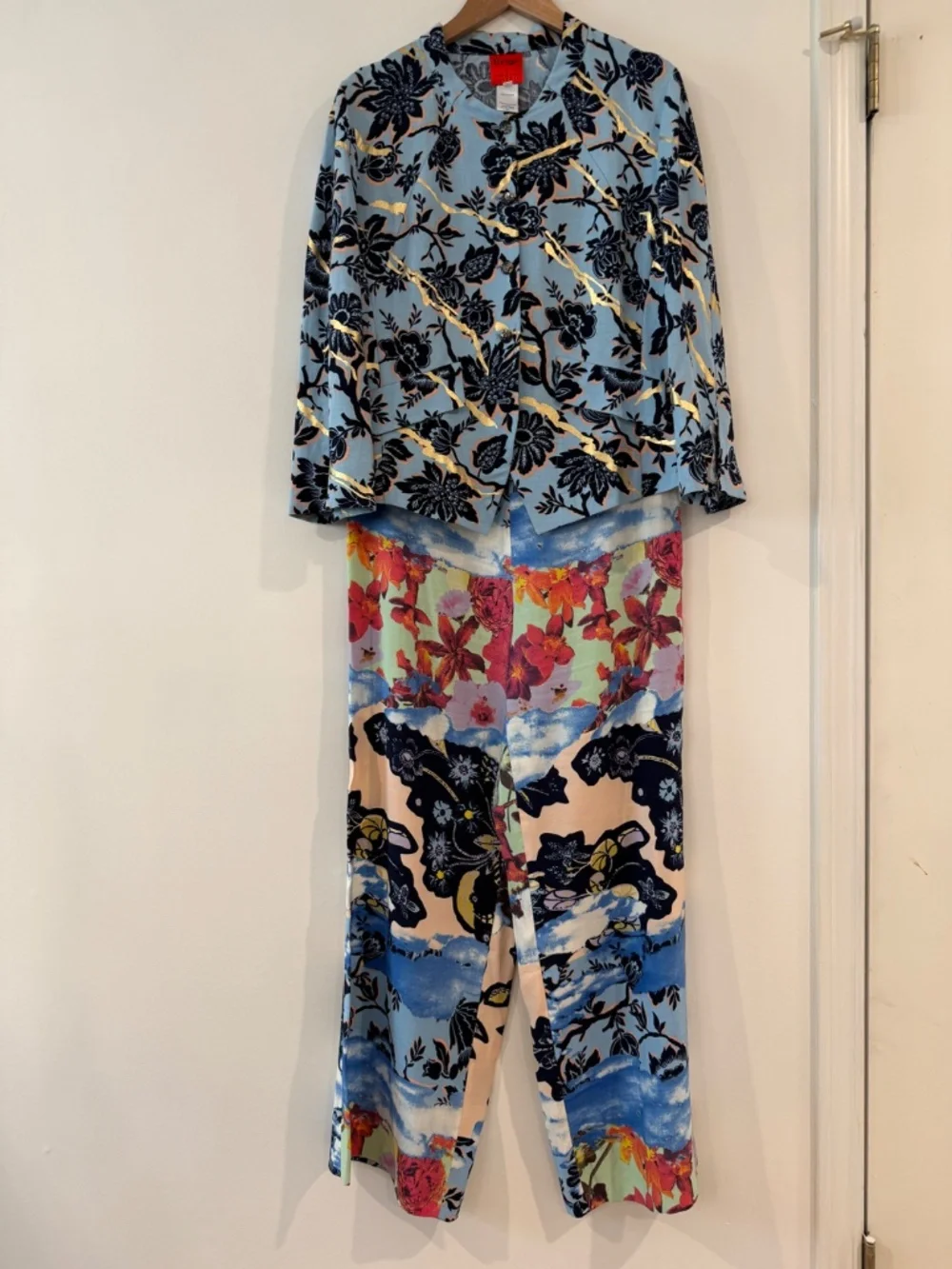 Vintage Bazar by Christian Lacroix blue floral blazer jacket, made France, EU 42 - Picture 14 of 14